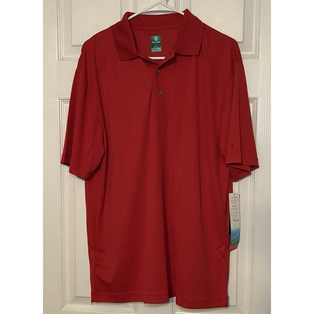 New Pro Tour Airplay Red Golf Polo Styled Shirt Size Large NWT